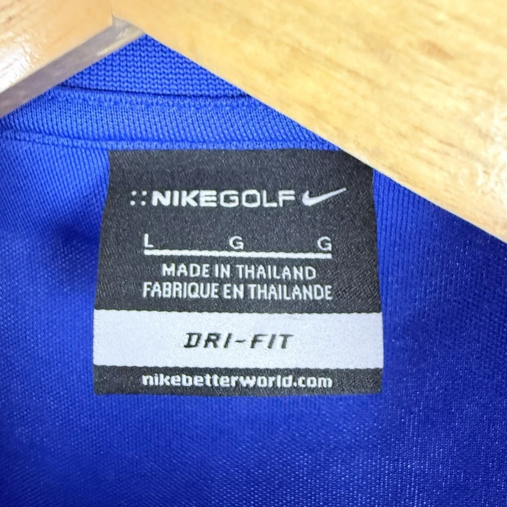 Nike Golf Polo Shirt Mens Large Blue Dri-Fit SS Performance Stretch Short Sleeve